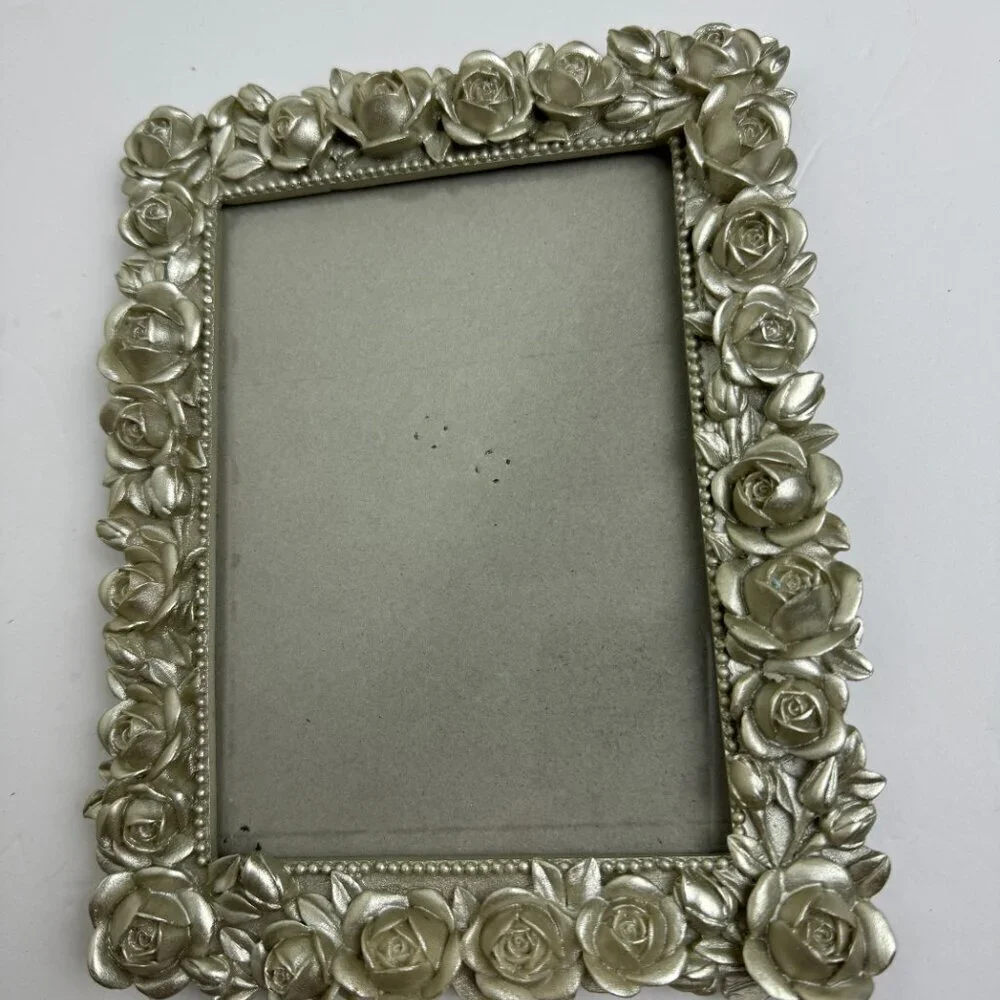 Concepts Picture Photo Frame Silver  Roses 6.5